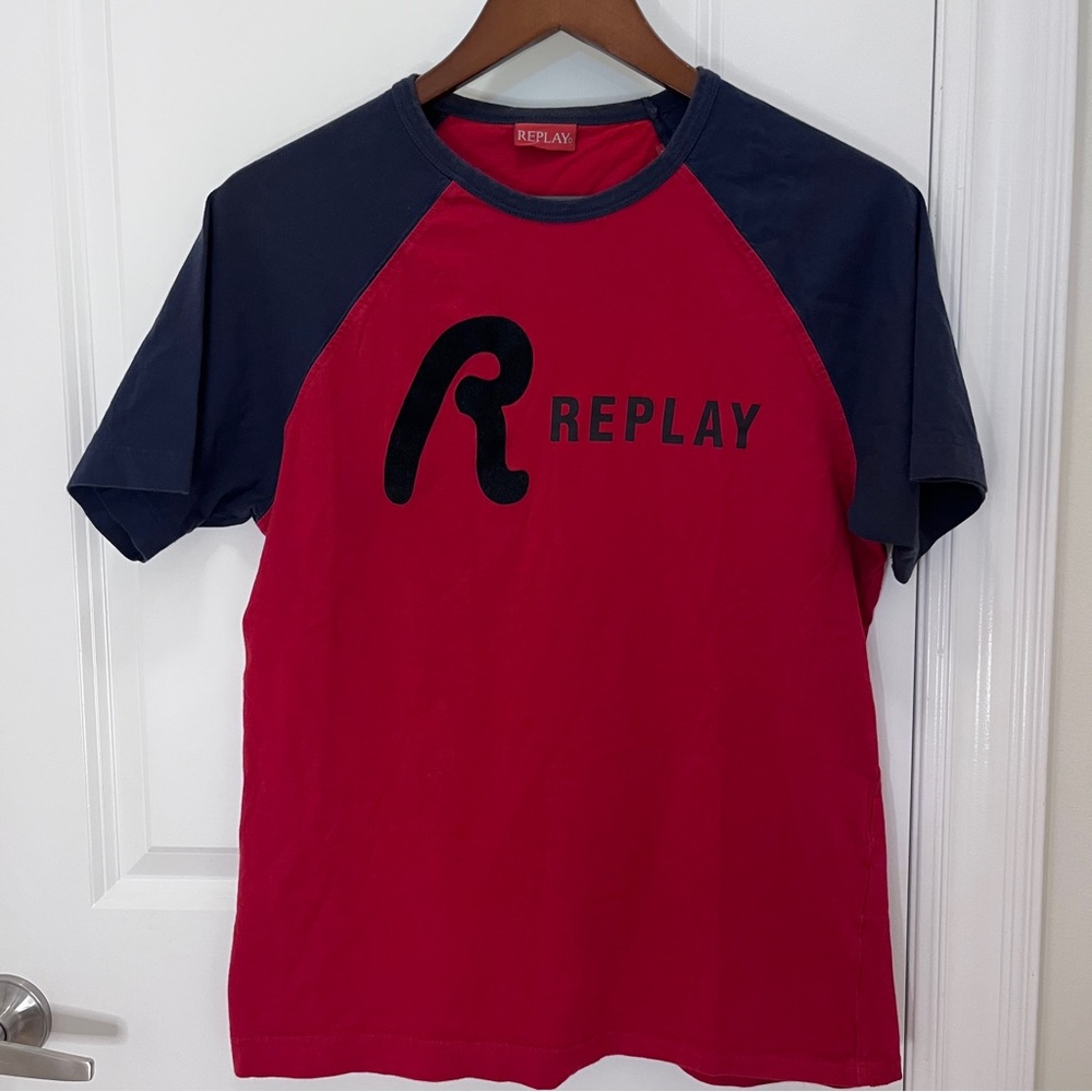 Replay Red and Navy Tee